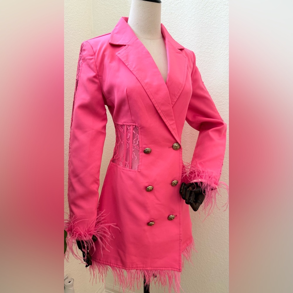 Elegant Pink Long Sleeve Dress